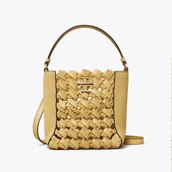 tory burch mcgraw small woven bucket bag - Picture 4 of 11